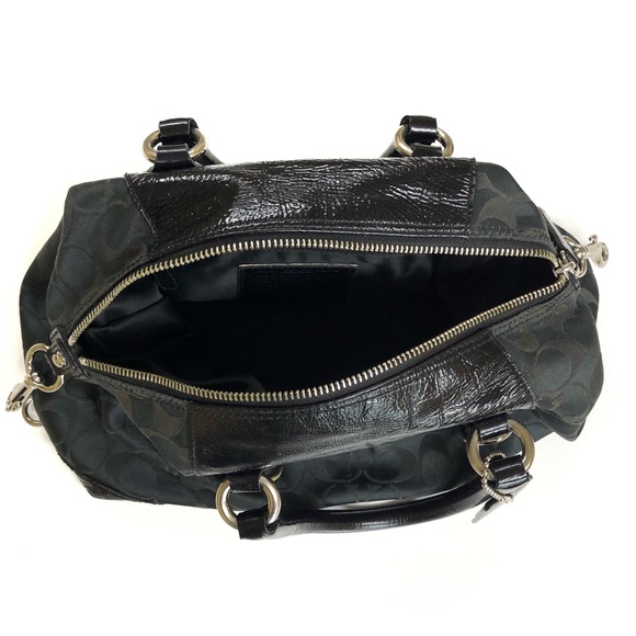 Coach Ashley Signature Satchel Black Canvas Bag - Picture 6 of 13